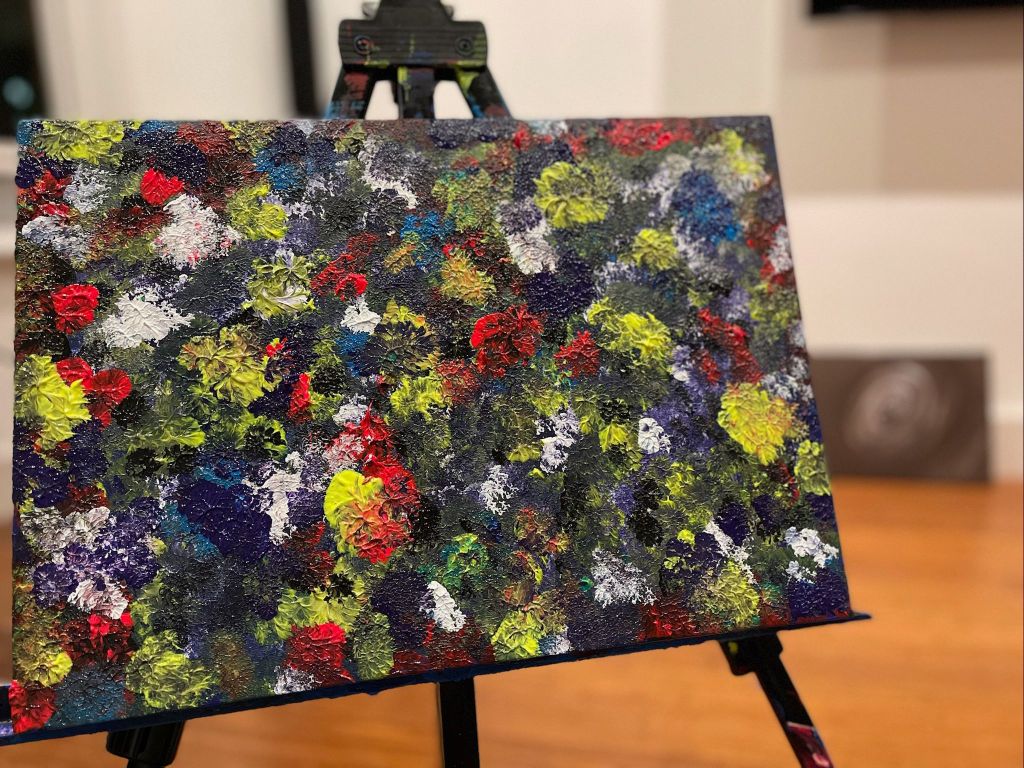 delightful mess  of splogges of colour