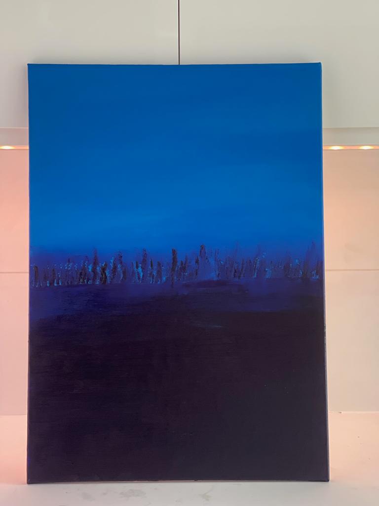 large canvas - acrylic on canvas - city skyline