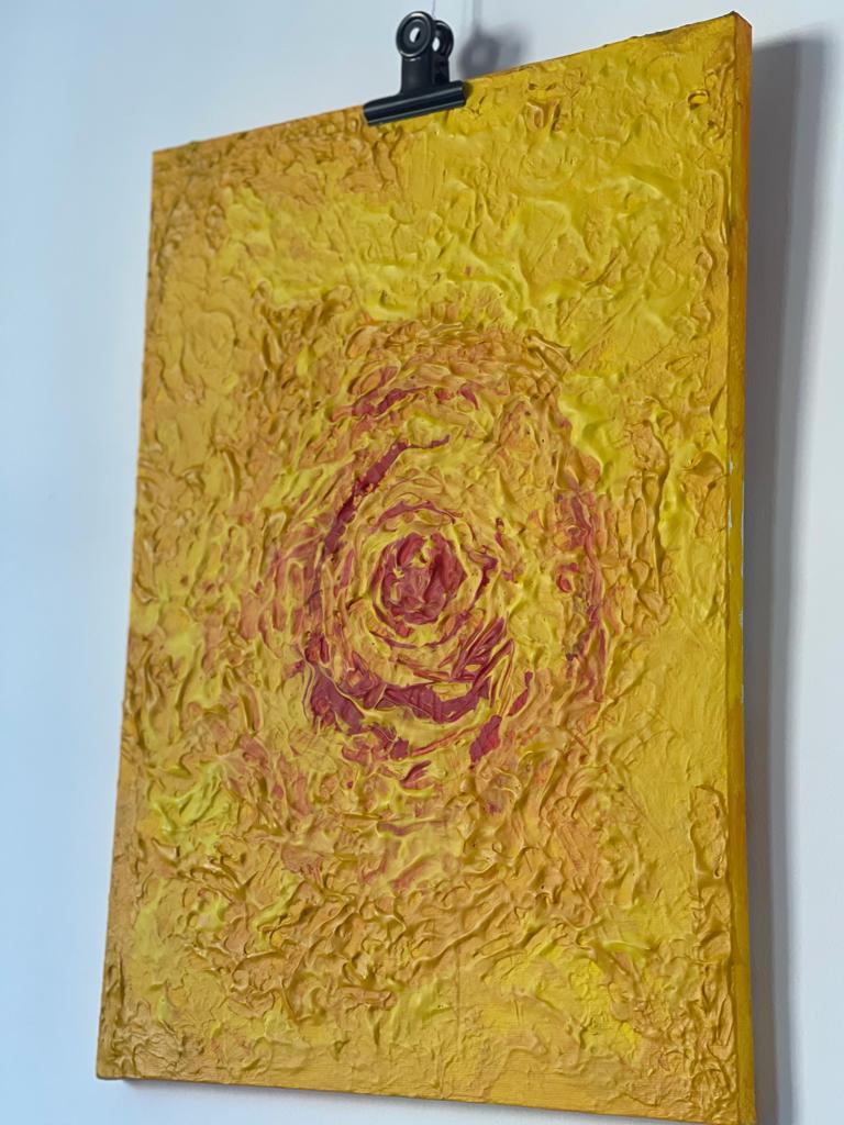 up close view of acrylic painting